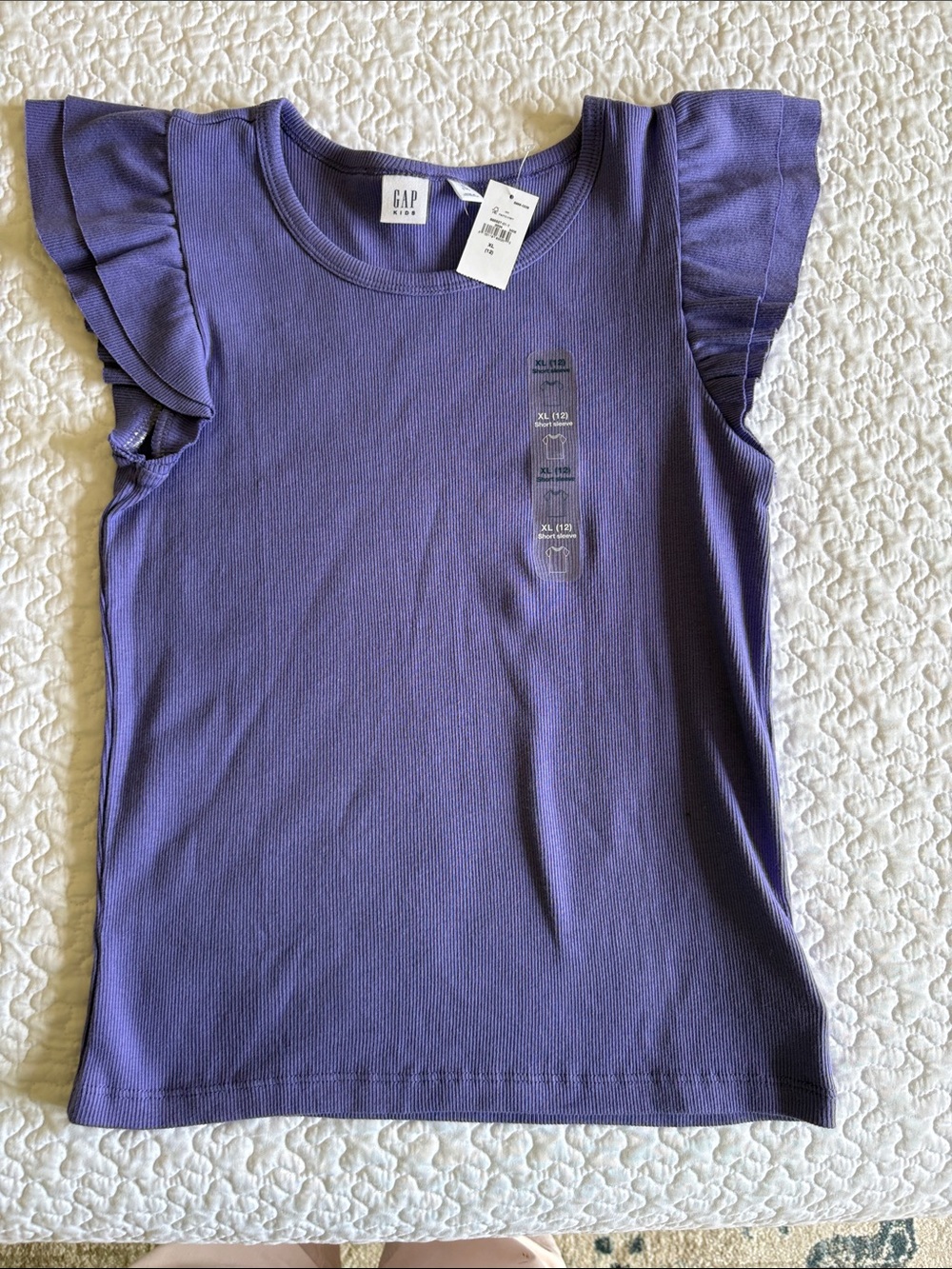 GAP Kids Lavender Ruffle Sleeve Tee